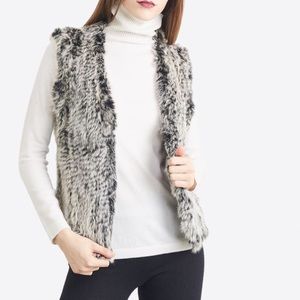 QUINN Astra Rabbit Fur Vest medium black combo